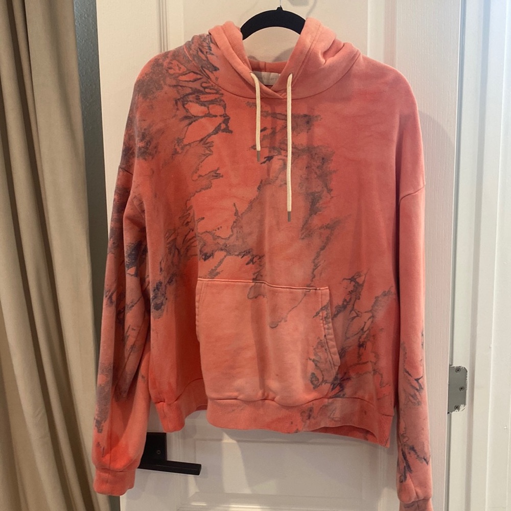 John Elliott pink womens oversized tie dye hoodie